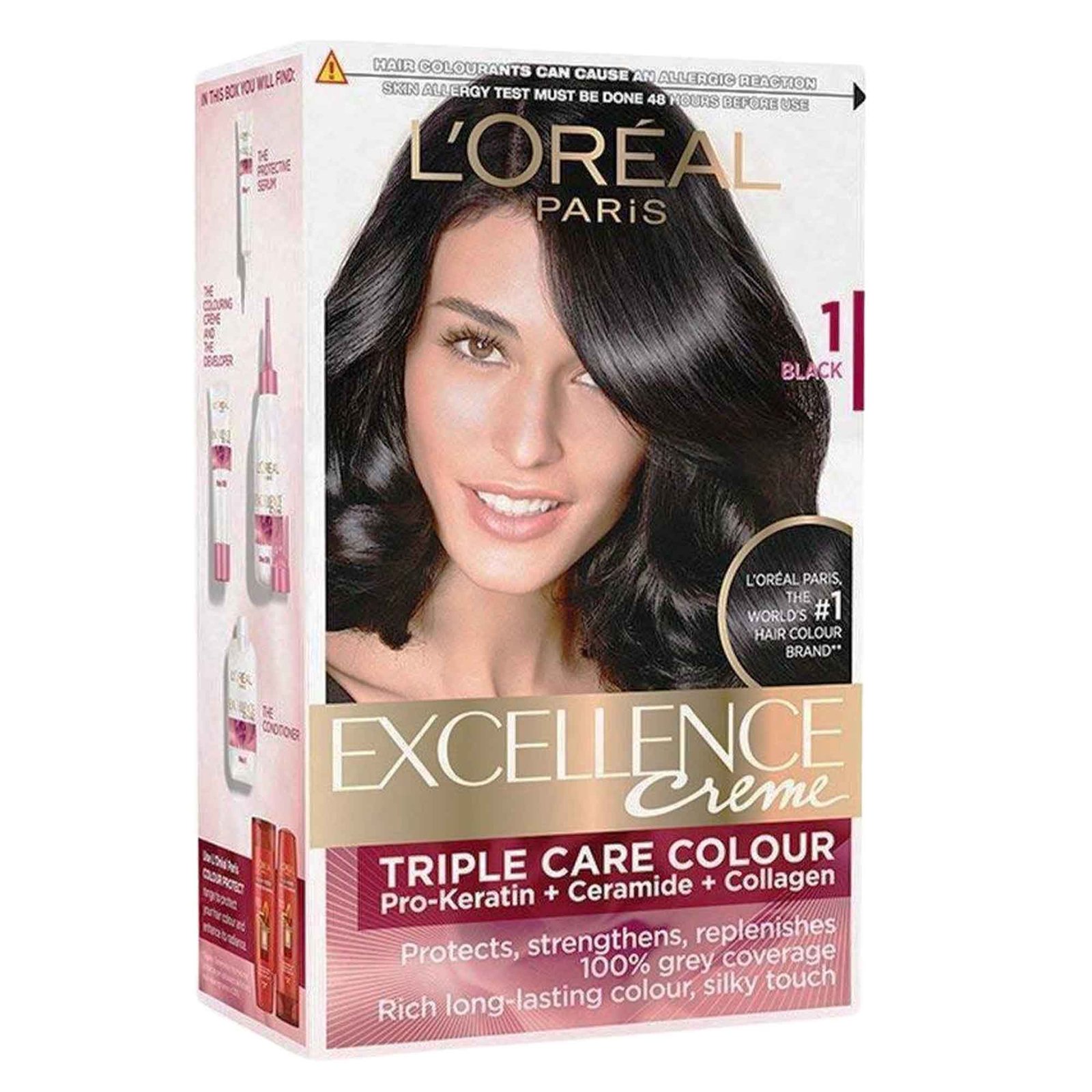 L'Oreal Excellence Triple Protection Color - Natural Darkest Black 1 L'Oreal Excellence Triple Protection Color Natural Darkest Black 1 - Image 1